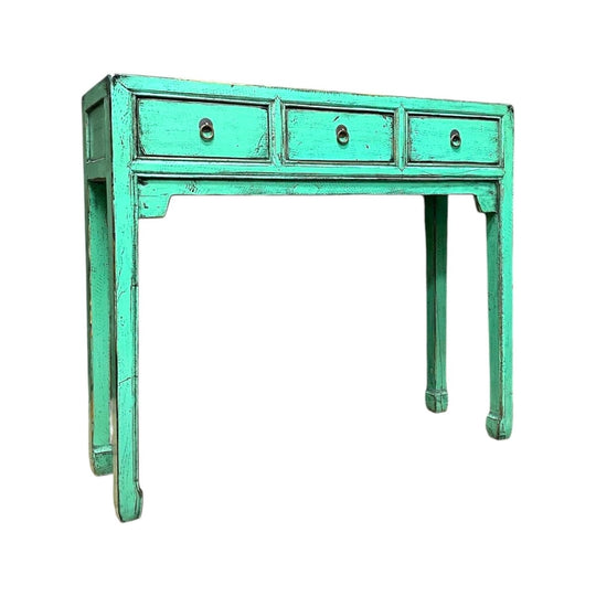 Provincial Style Light Green Chinese Lacquered Hall Table