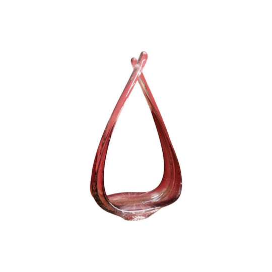 Purple to Clear with Bubble Pattern Murano Stretch Art Glass Vase, Venice, Italy.