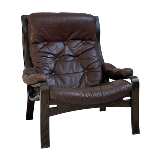 Vintage Ikea Vidja Leather Chair