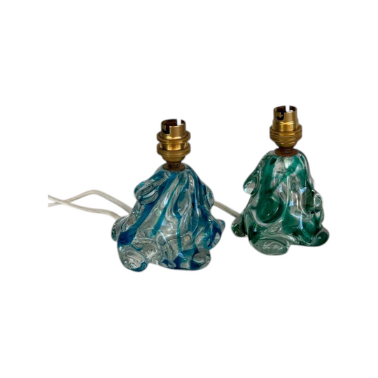 Pair of Seguso D.V. Murano Lamps, Italy, 1960s
