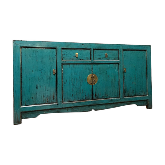 Chinese Teal Lacquered Sideboard