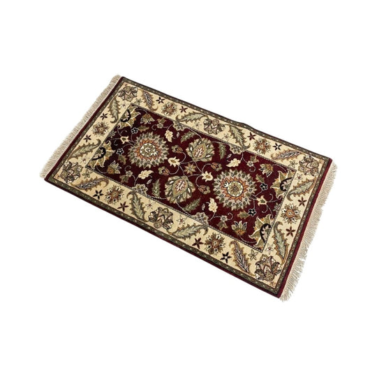 Quality Handmade Wool Rug With Reddish Brown & Cream Tones