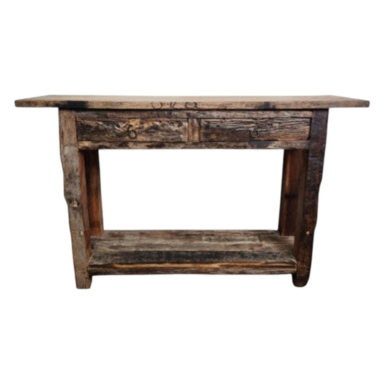 Rustic Timber 2 Drawer Sideboard Console
