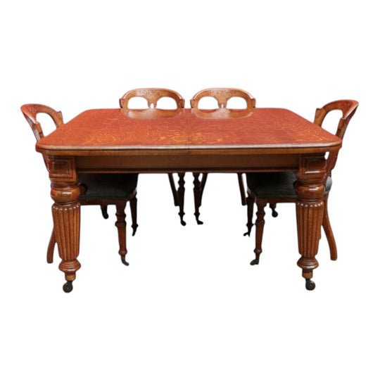 Antique English Oak Extending Dining Table with Joseph Fitter Winding Mechanism. B13057
