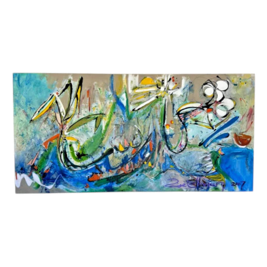 Zoe Ellenberg Original Abstract Painting Signed 2007 Large Canvas Art