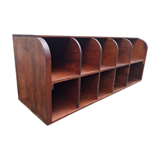 Antique Timber Letter Holder / Pigeonhole Organiser