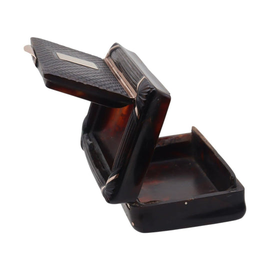 Rare double opening tortoiseshell and gold snuff box