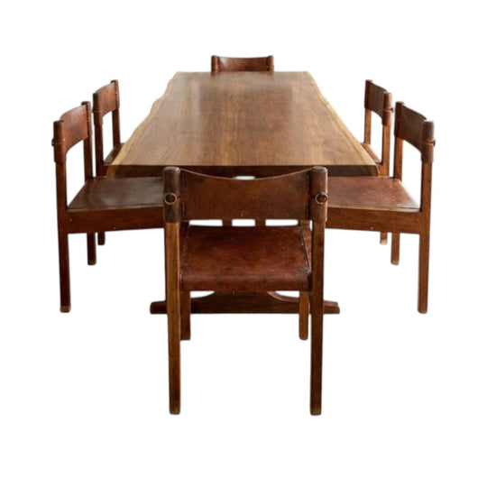 Rare Griffith Tablecraft dining setting - 1 x dining table & 6 dining chairs All signed