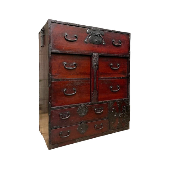 Rare Japanese Mikuni Bo Iso Dansu - Red Lacquer Finish | Late Edo