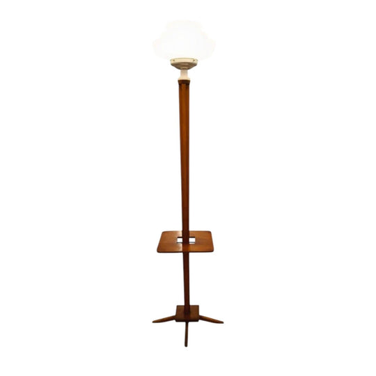Rare MCM Retro Floor Lamp with Side Table
