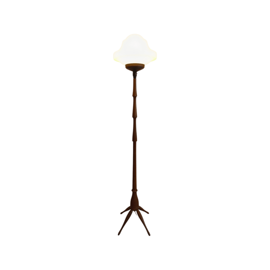 Rare MCM Retro Solid Teak Floor Lamp