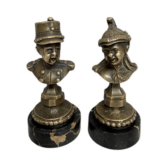 Rare Pair Bronze Napoleon III Children Busts