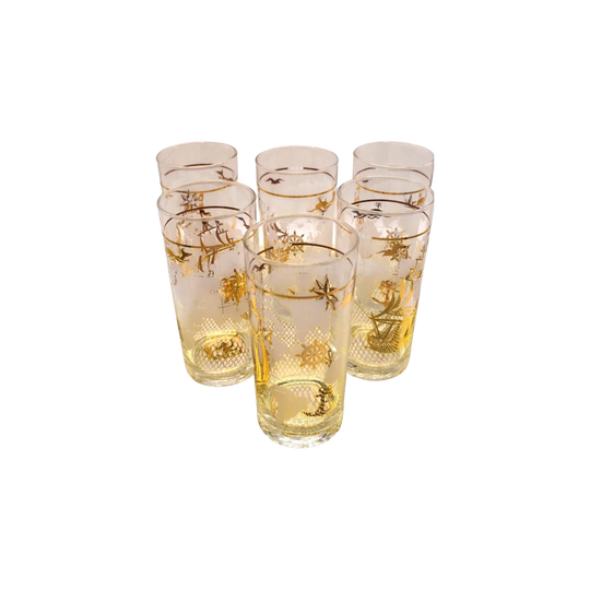 Rare Vintage 1970s Luminarc France "Amsterdam" Nautical Highball Glasses – Set of 6