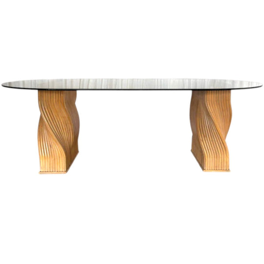 Rare Vintage 1970’s Sculptural Twisted Dining Table by McGuire