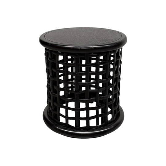 Rattan Hamptons Coastal Vintage Side Table