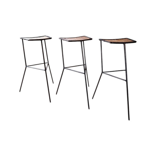 Rattan & Iron Bar Stools