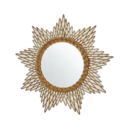 Rattan "Sun" Mirror From The 1960's
