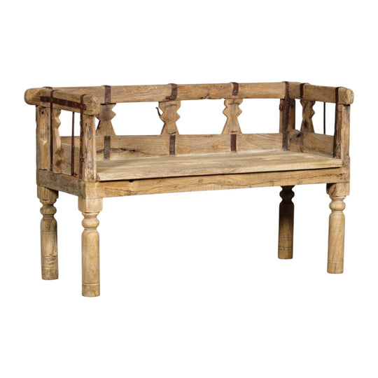 Recycled Ox Cart Indian Bench Seat - Eco Village Collection