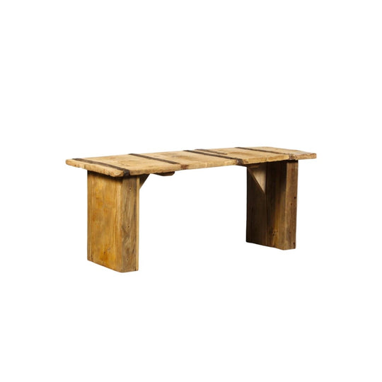 Recycled Ox Cart Indian Bench Stool