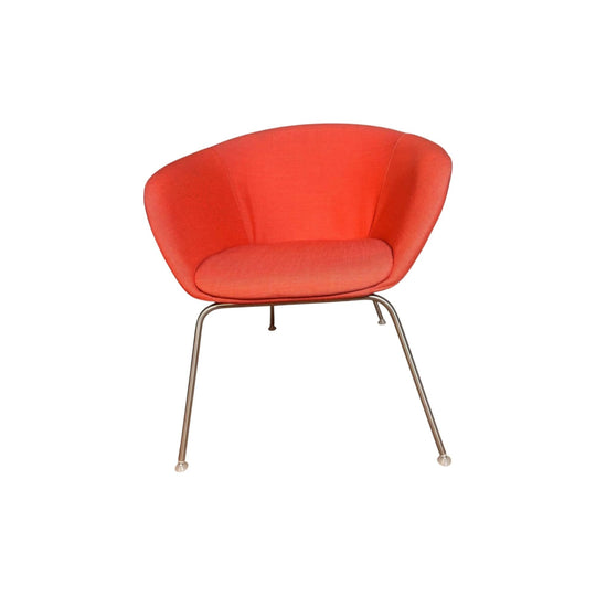 Red Upholstered Bucket Chair