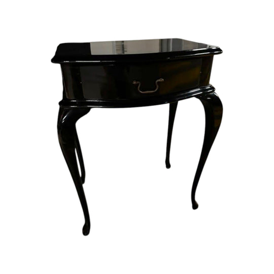 Refined Black Accent Table - Designer Vintage Style