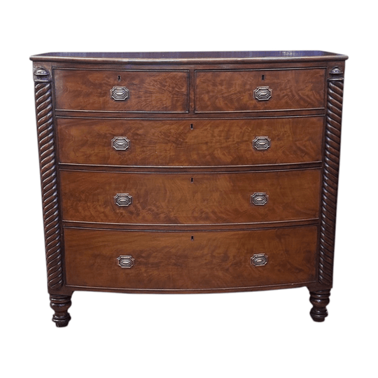 Regency mahogany 5 drawer bow fronted chest c.1835