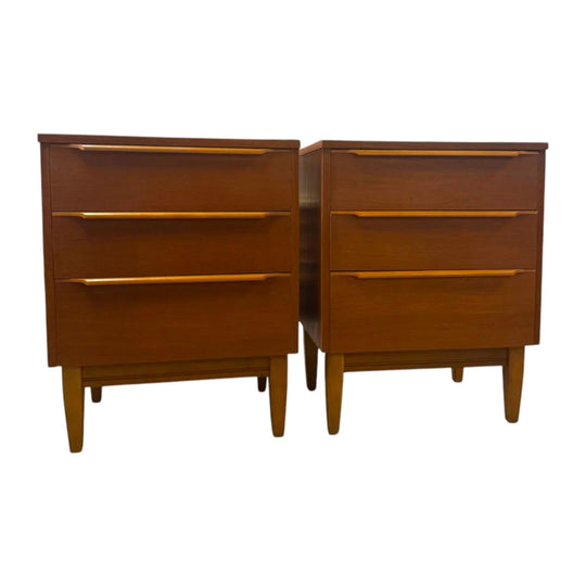 'Reliance Furniture' Wave Handled Bedside Tables