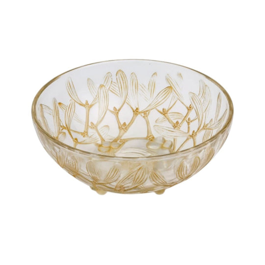 René Lalique 'Gui' Mistletoe Bowl with Sepia Patina