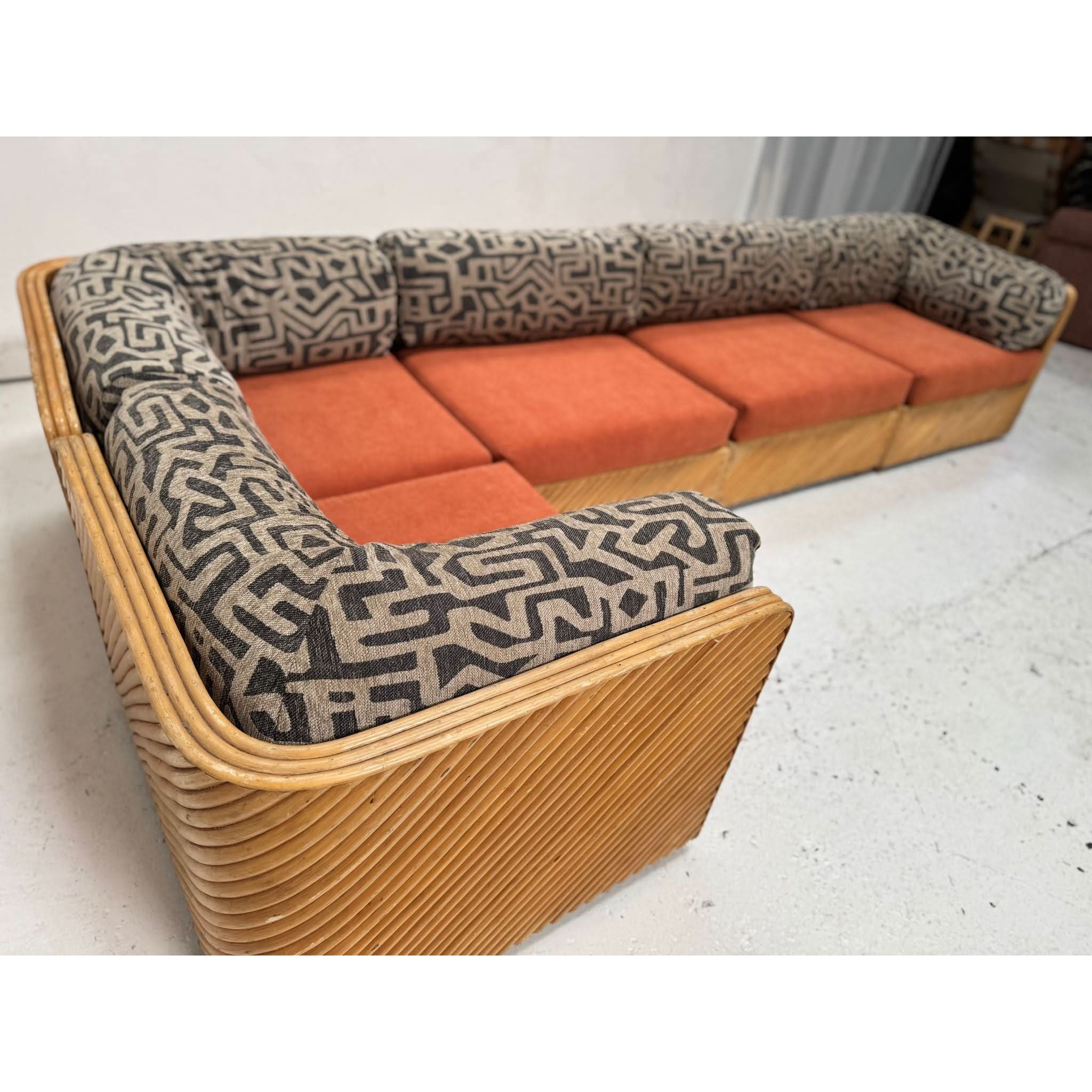 Shop Restored Vintage Cane Modular Sofa Bazaa
