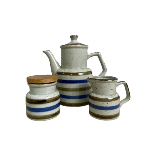 Retro Japanese Coffee Pot, Jug & Sugar Bowl (Set of 3)