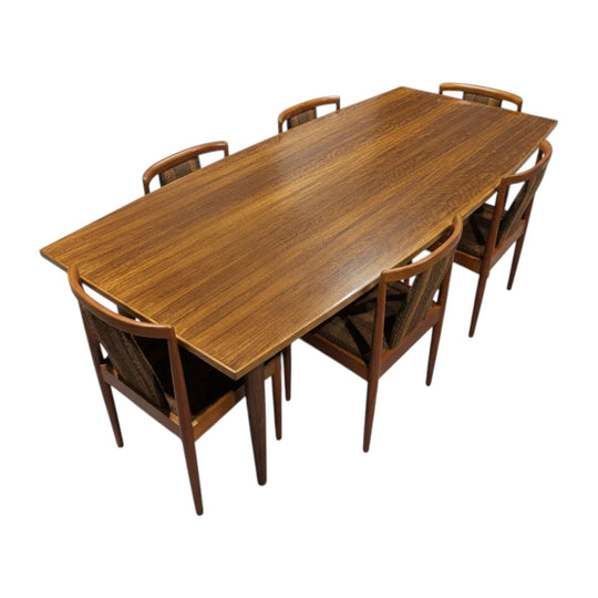 Restored Mid-Century Teak Surfboard Dining Table, c.1960s