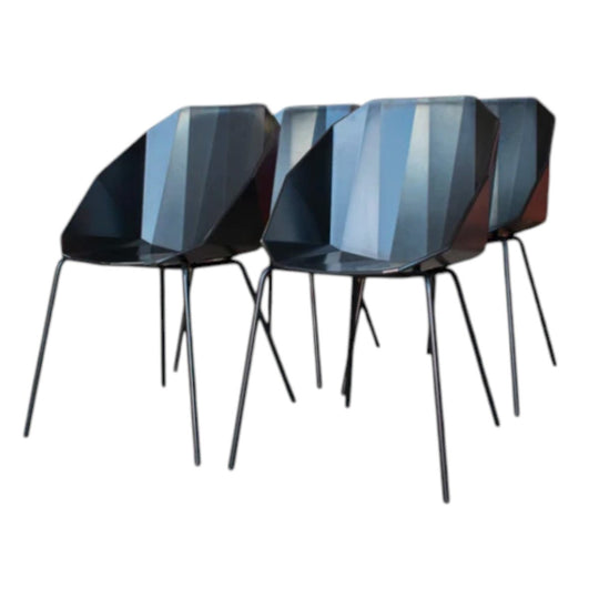 Rocher Chair Black Lacquered Designed by Hertel & Klarhoefer for Ligne Roset - Set of 4