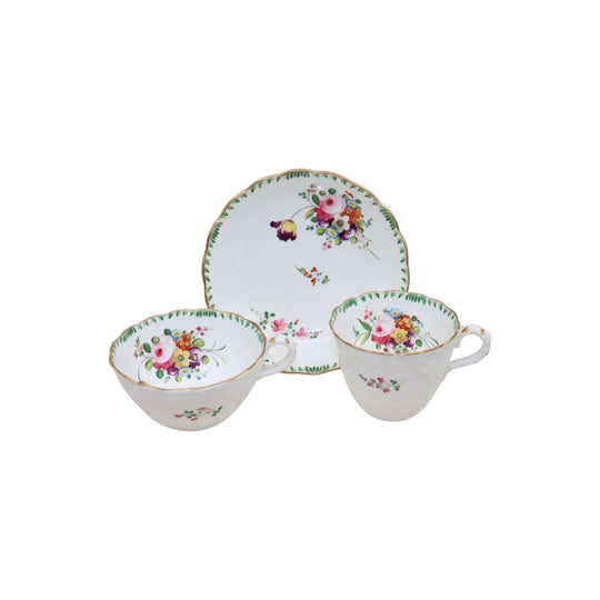 Rockingham hand painted porcelain trio pattern 958