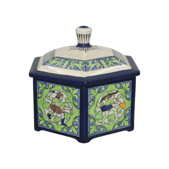 Royal Doulton lustreware hexagonal box and cover