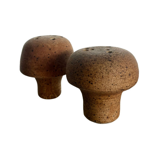 Rozelle Holden (Scottish, 1918–2010). A rare pair of stoneware mushroom sculptures, Calderstone Pottery, East Kilbride, circa 1962-1965