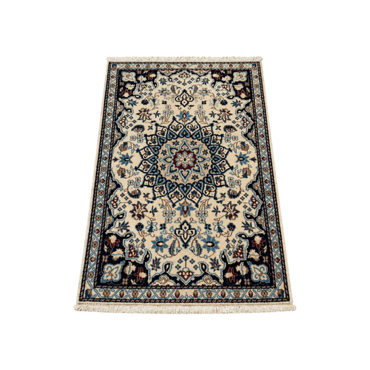 Rug Persian Medium Blue Cream Area Rug