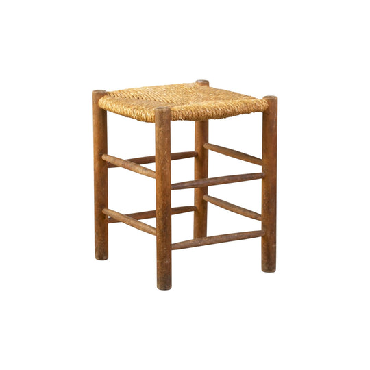 Rush Caned Low stool in the style of Charlotte Periand (8 available)