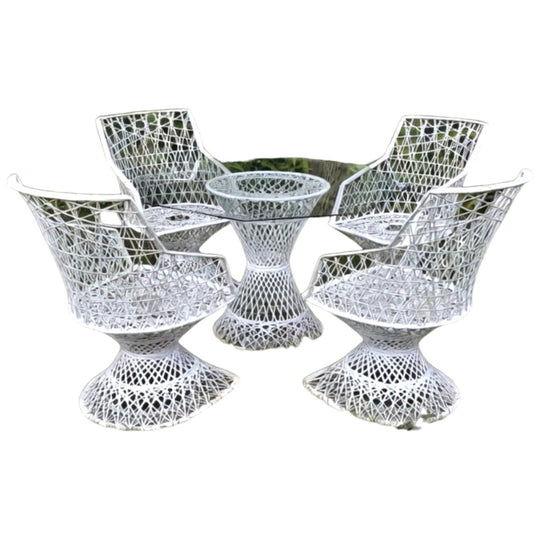 Russell Woodard Spun Fibreglass 5-Piece Outdoor Setting - White