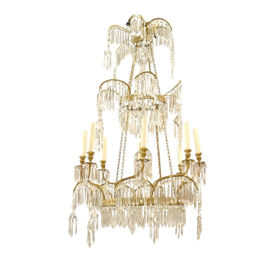 Russian Gilt Bronze and Crystal Chandelier