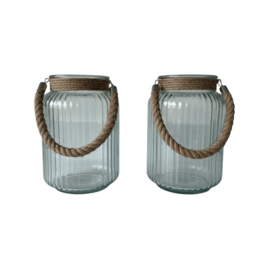 Rustic Charm Glass Lantern Jars