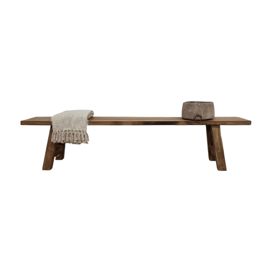 Rustic Natural Recycled Teak Bench Seat