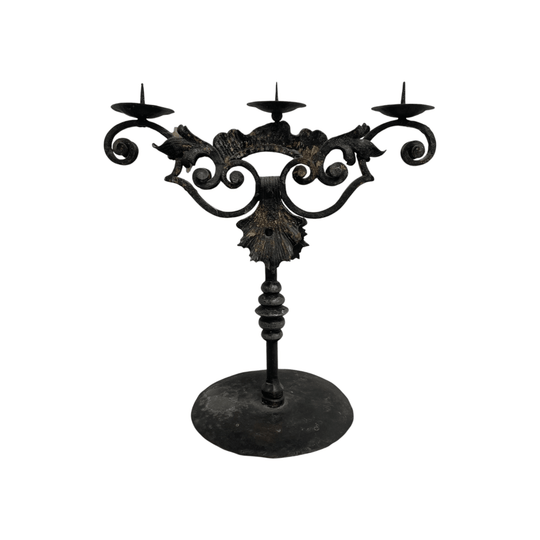 Rustic Wrought Iron Candle Holder