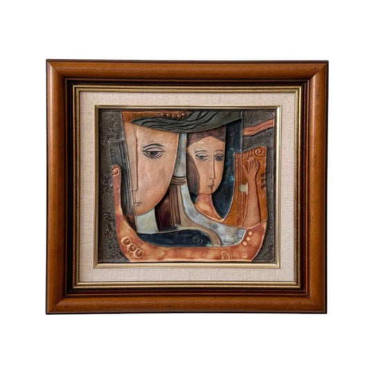 Ruth Faktorowicz – Ceramic Wall Plaque (Circa 1970) | Framed Modernist Relief