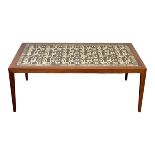 Haslev Brazilian Rosewood Coffee Table with Royal Copenhagen Tiled Top, Denmark