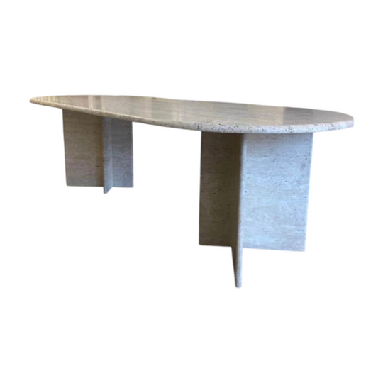 8-10 seater vintage italian travertine dining table
