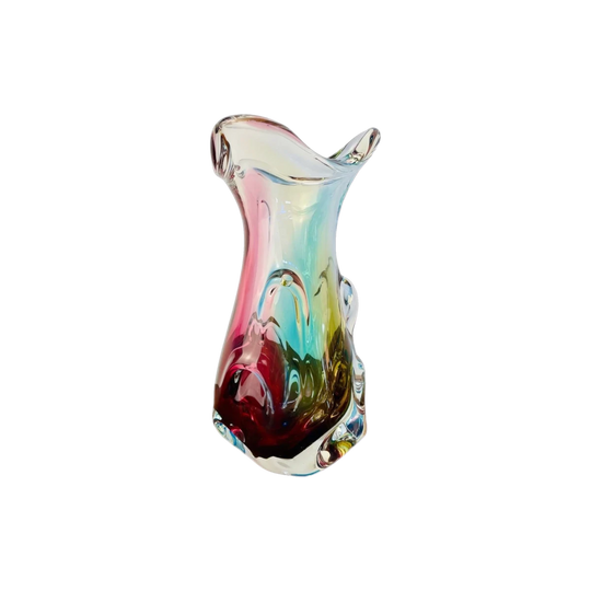 Sanyu Narumi Fantasy Art Glass Vase | Rainbow Japanese Crystal Sculpture (24cm)