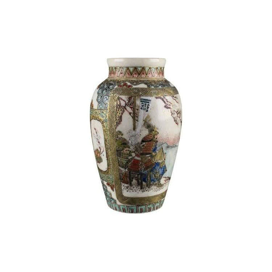 Satsuma vase, Warrior & Birds, c. 1880