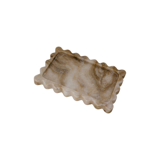 Scalloped Rectangular Onyx Tray