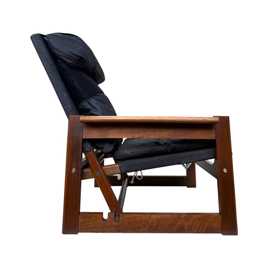 Scandinavian mid century retro campaign folding chair, circa 1960