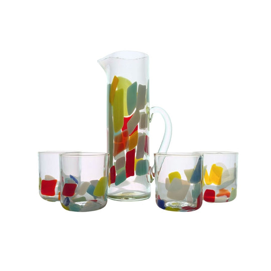 SCOTT CHASELING (B. 1962) & GINA FAIRLEY A Five-Piece 'S15' Mosaic Studio Glass Beverage Service, circa 2021-2025